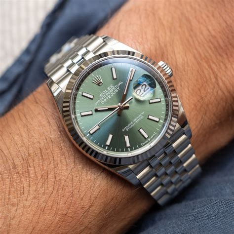 rolex datejust 36mm mint green|rolex datejust 36 fluted bezel.